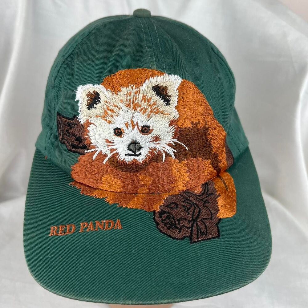 Vintage Knoxville Zoo Tennessee Red Panda Green Baseball Cap - Picture 3 of 8